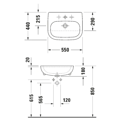 Ảnh Chậu rửa bán âm Duravit 0339550000 2