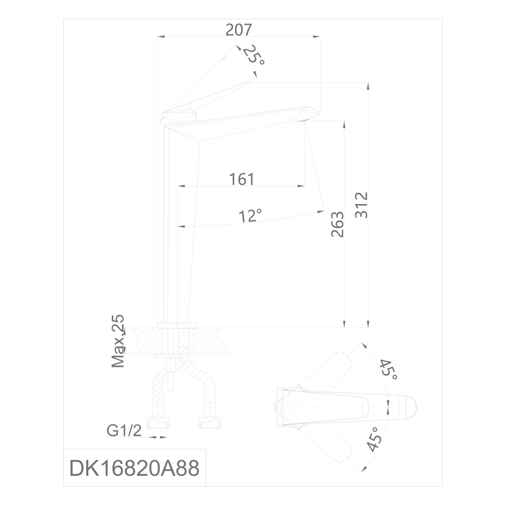 Ảnh Vòi chậu nóng lạnh D&K DK16820A88 2