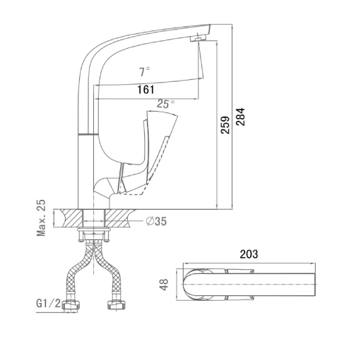 Ảnh Vòi rửa bát nóng lạnh D&K DK1282401 2