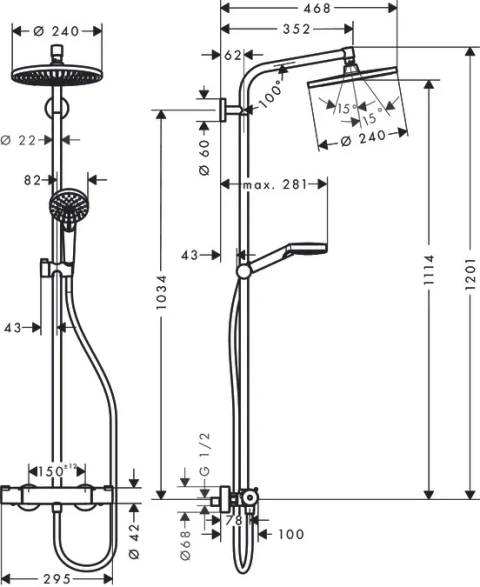 Ảnh Sen tắm cây Hansgrohe 27361000 2