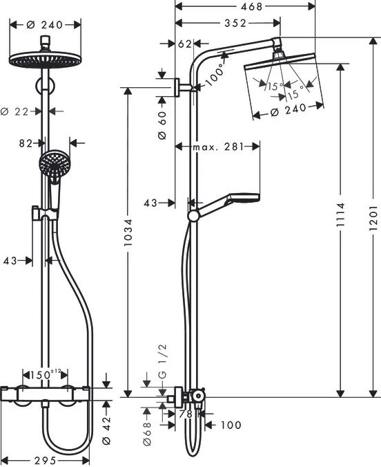 Ảnh Sen tắm cây Hansgrohe 27361000 2