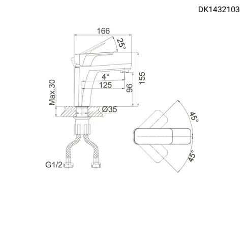 Ảnh Vòi chậu nóng lạnh D&K DK1432103 2