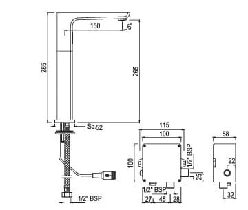 Ảnh Vòi chậu cảm ứng Jaquar SNR-SSF-35017PMV 2