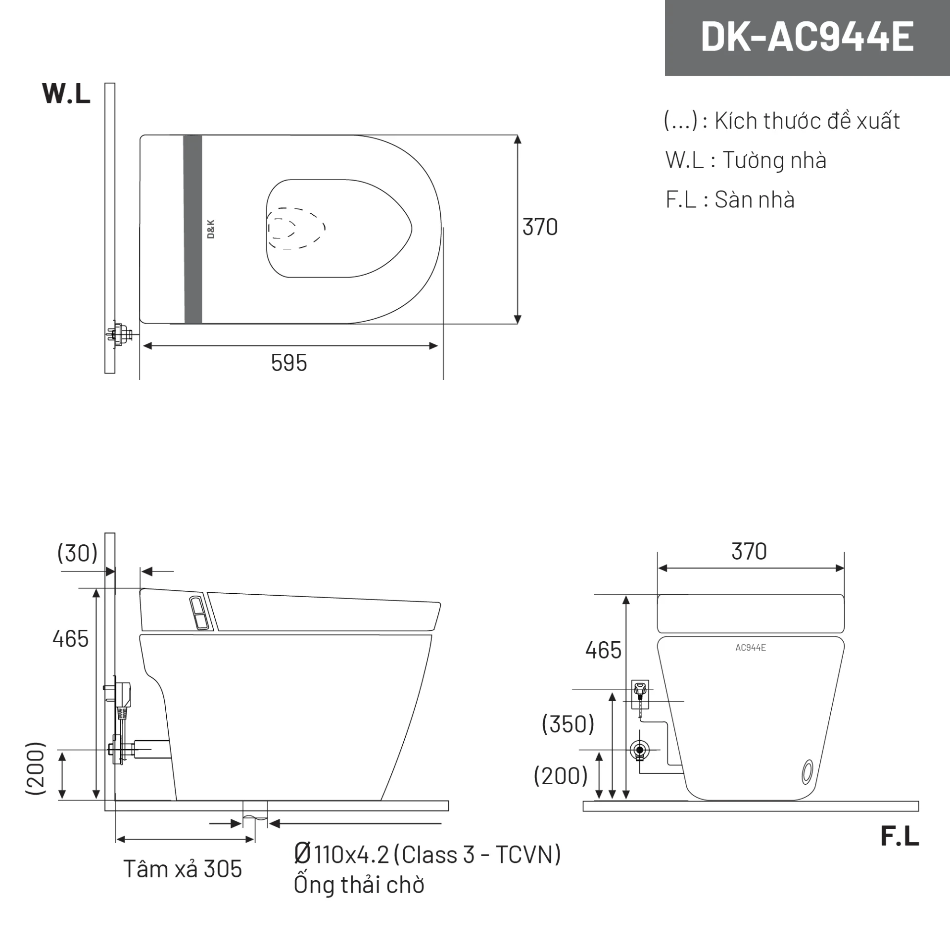 Ảnh Bồn cầu thông minh D&K DK-AC944E 2
