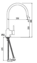 Vòi rửa bát nóng lạnh Jaquar FLR-CHR-5179BV 2