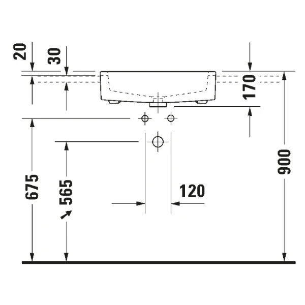 Ảnh Chậu rửa bán âm Duravit 0314550000 4