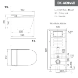 Bồn cầu thông minh D&K DK-AC944B (Treo tường) 2