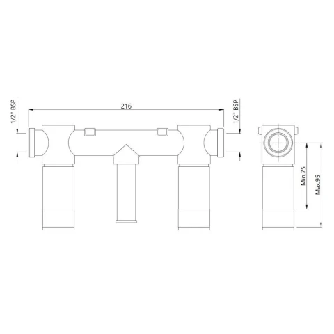 Ảnh Củ nóng lạnh âm tường cho voi 3 lỗ LAG-CHR-91423CV 2