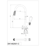 Vòi rửa bát nóng lạnh D&K DK1462501-C 2