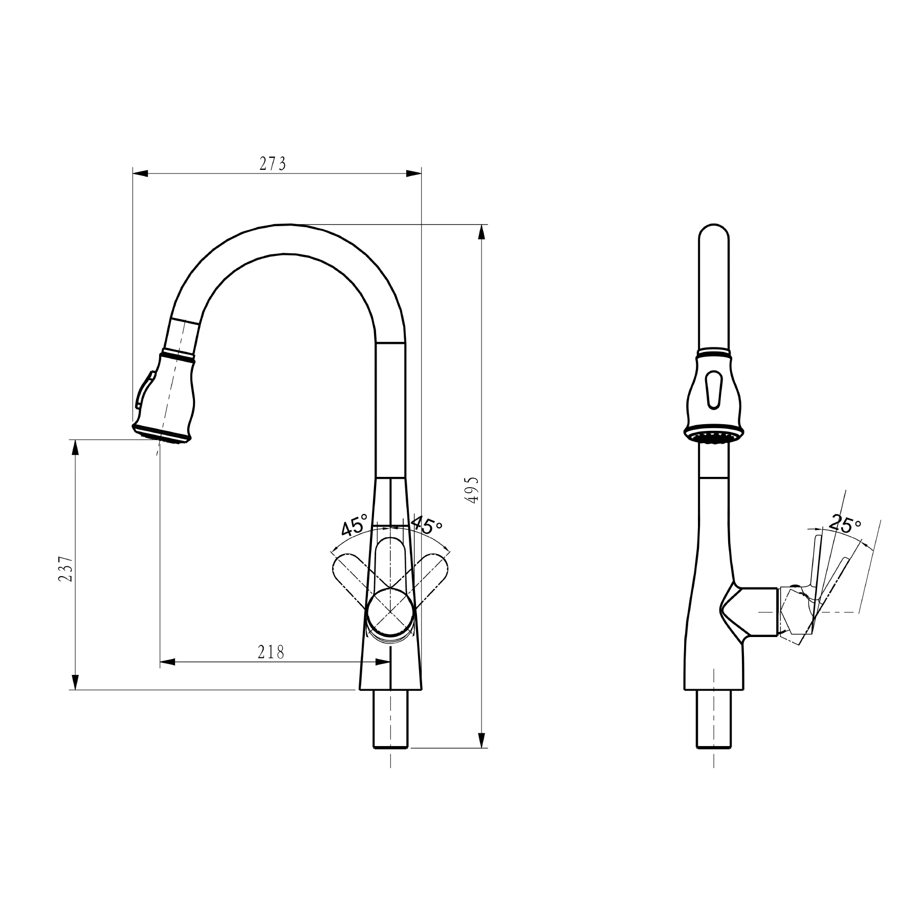 Ảnh Vòi rửa bát nóng lạnh D&K DK1392901 2