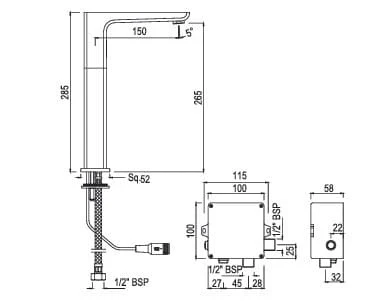 Ảnh Vòi chậu cảm ứng Jaquar SNR-BLM-15017PMV 2