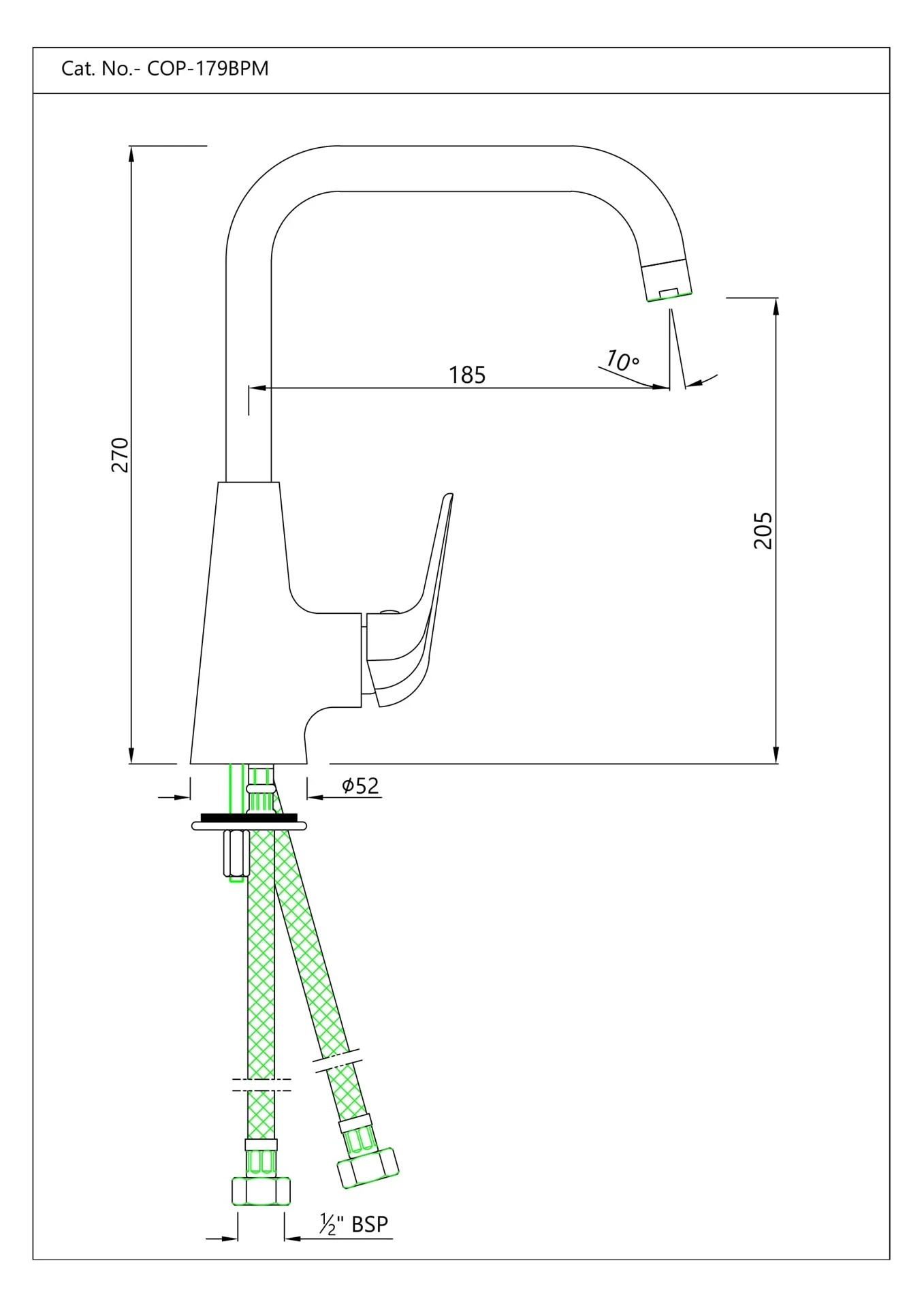Ảnh Vòi rửa bát nóng lạnh Jaquar COP-CHR-179BPMV 2