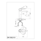 Vòi chậu nóng lạnh D&K DK1562101 2