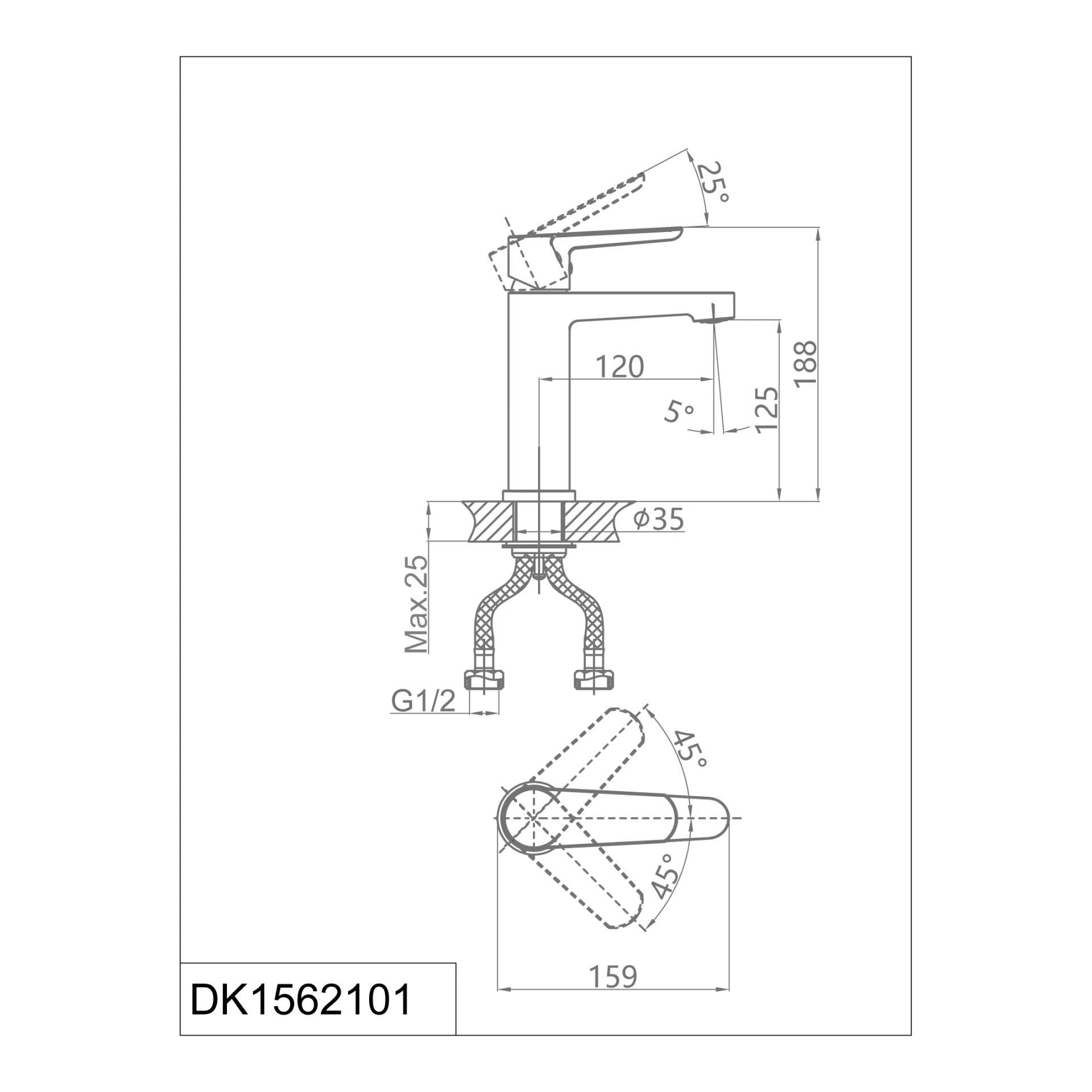 Ảnh Vòi chậu nóng lạnh D&K DK1562101 2