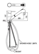 Vòi rửa bát nóng lạnh Jaquar FLR-CHR-5177BV 2