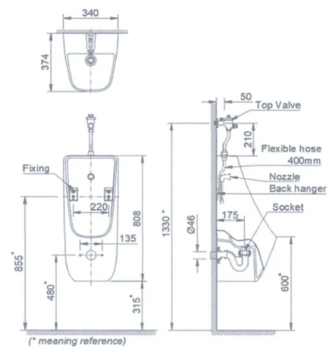 Ảnh Bồn tiểu nam Inax AU-468V 2