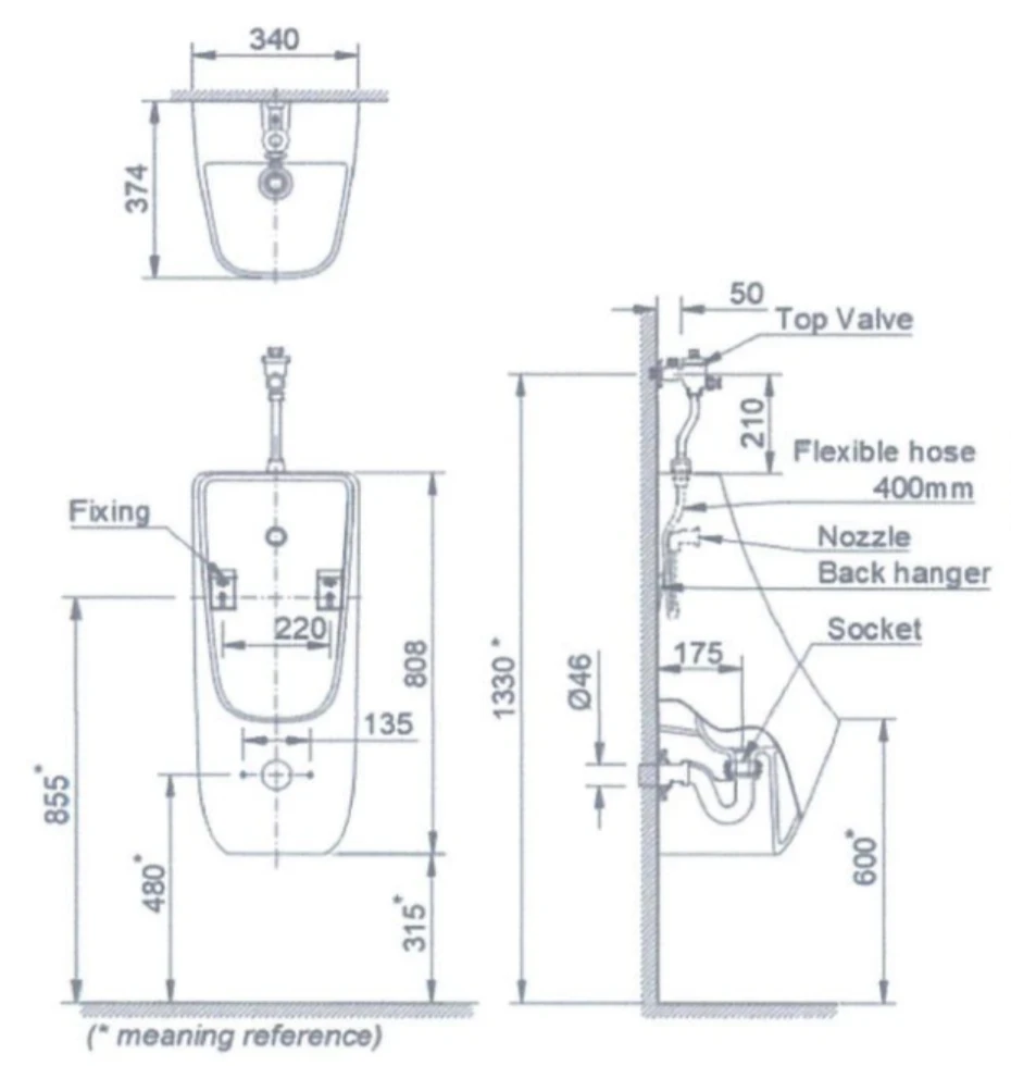 Ảnh Bồn tiểu nam Inax AU-468V 2