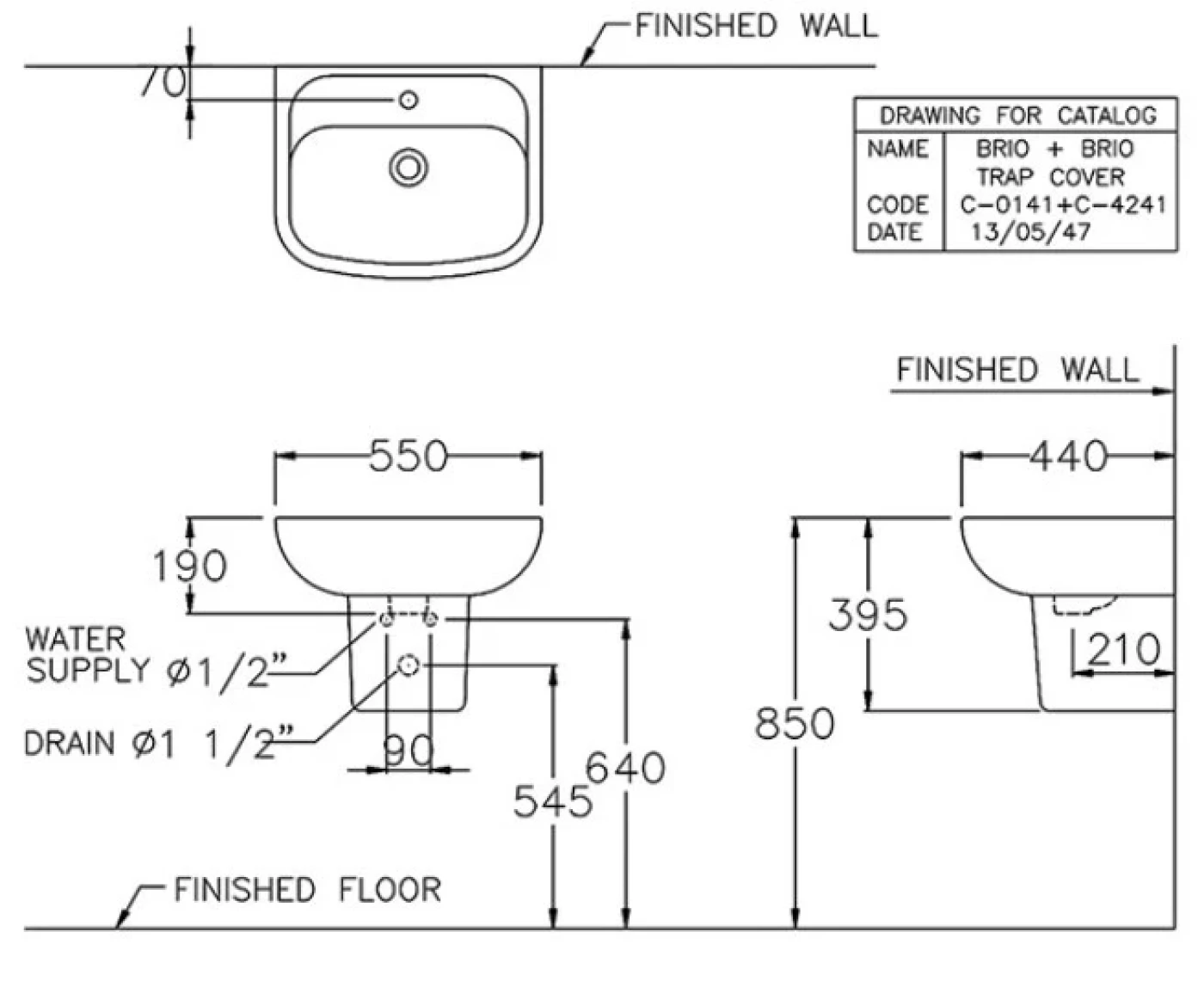ban ve ky thuat chau rua lavabo