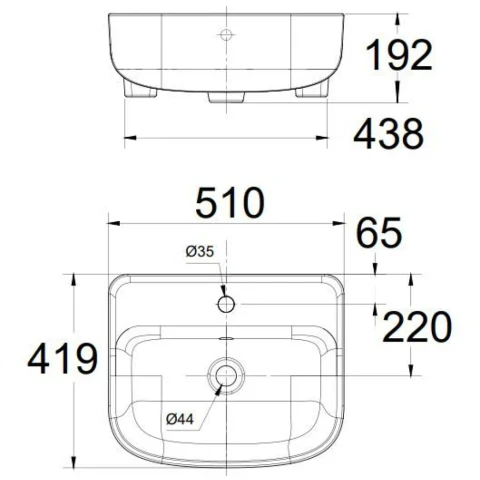 Ảnh Chậu rửa bán âm bàn American Standard 0533-WT 2