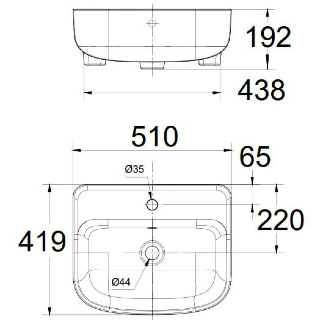 Ảnh Chậu rửa bán âm bàn American Standard 0533-WT 2