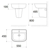 Chậu rửa treo tường American Standard VF-7062 3