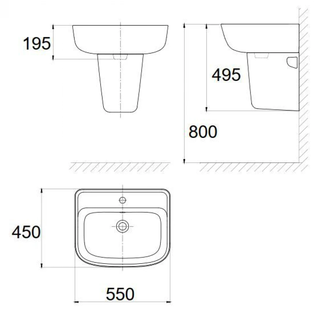 Ảnh Chậu rửa treo tường American Standard VF-7062 3