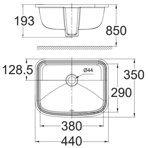 Ảnh Chậu rửa âm bàn American Standard WP-0468 2