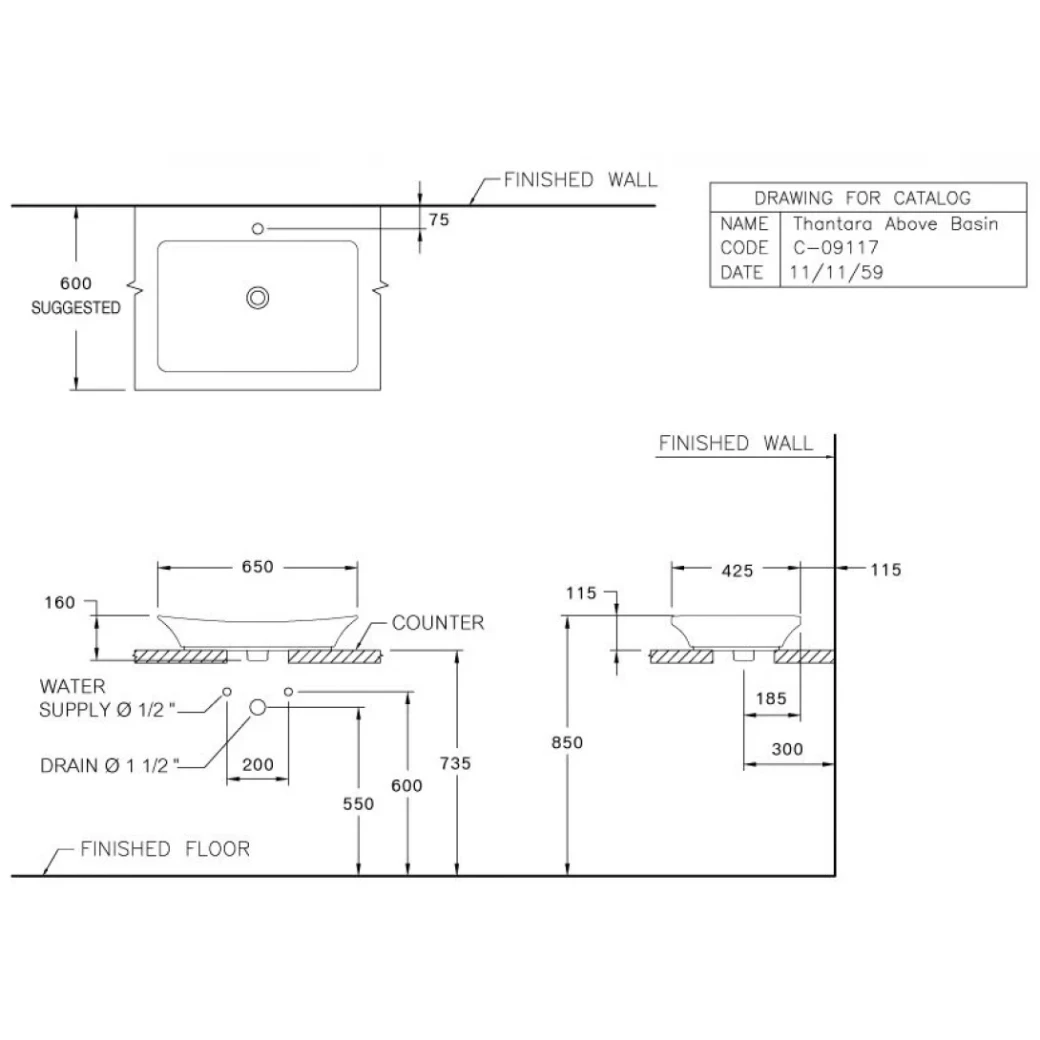 ban ve lavabo cotto c0911 mwh 10