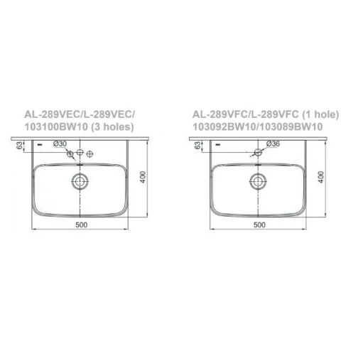 Ảnh Chậu rửa treo tường Inax AL-289V 3