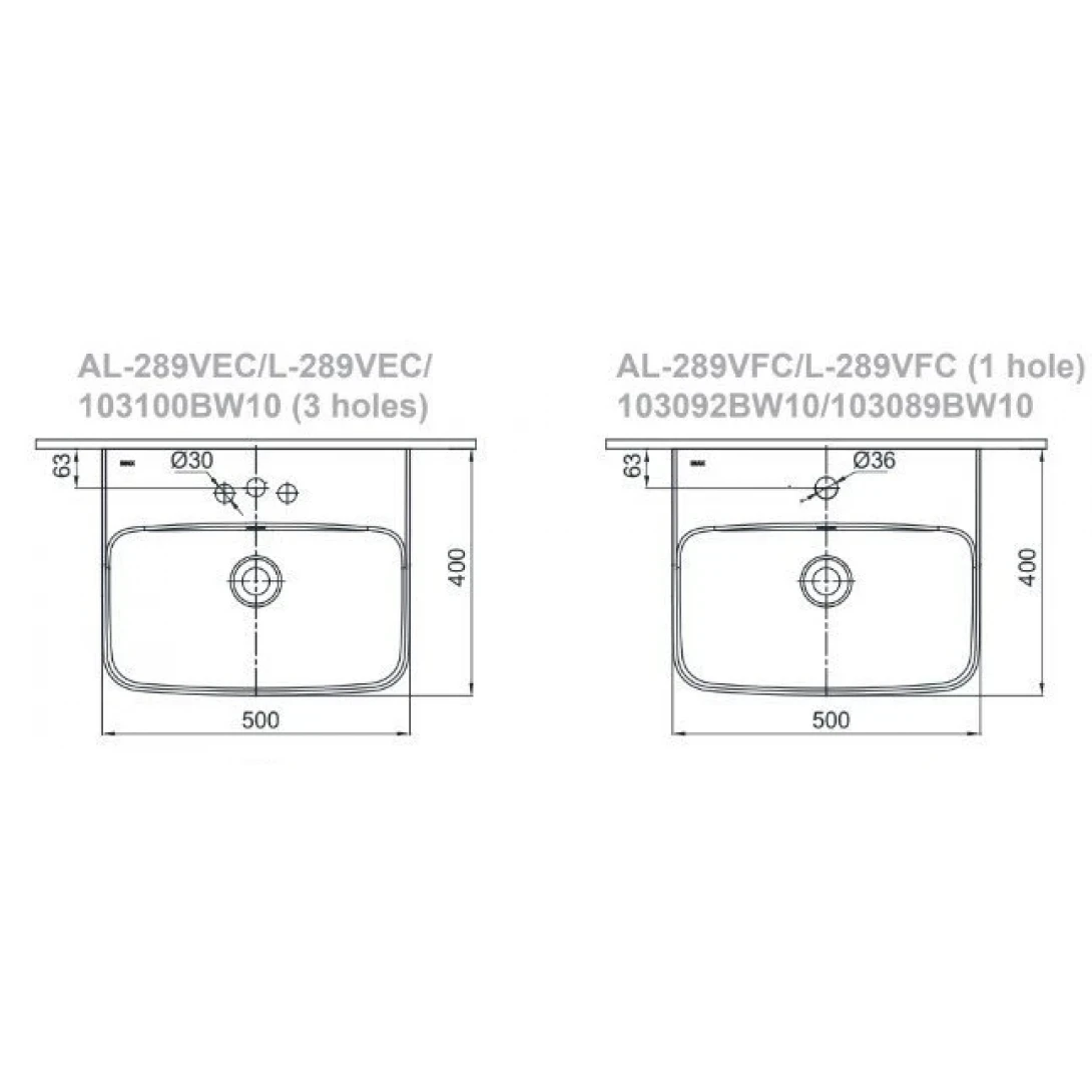 Ảnh Chậu rửa treo tường Inax AL-289V 3