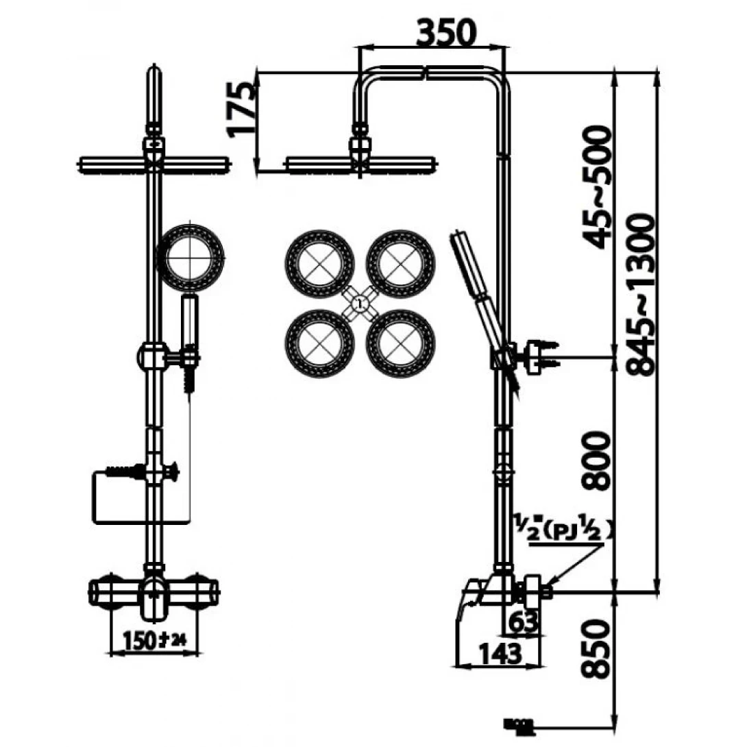 Ảnh Sen tắm cây COTTO CT2072W 2