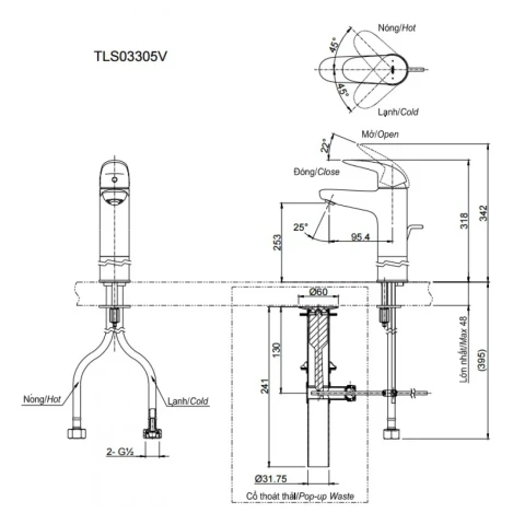 Ảnh Vòi chậu TOTO TLS03301V 2