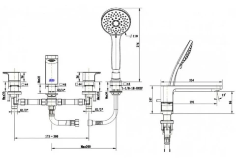Ảnh Vòi bồn tắm American Standard WF-1300BHG 2
