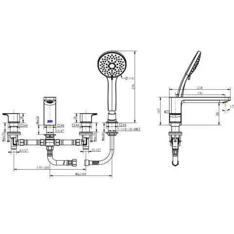Ảnh Vòi bồn tắm American Standard WF-1300WS 2