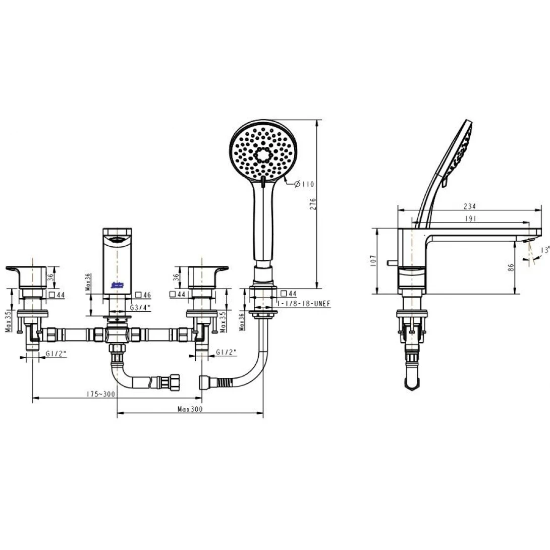 Ảnh Vòi bồn tắm American Standard WF-1300WS 2