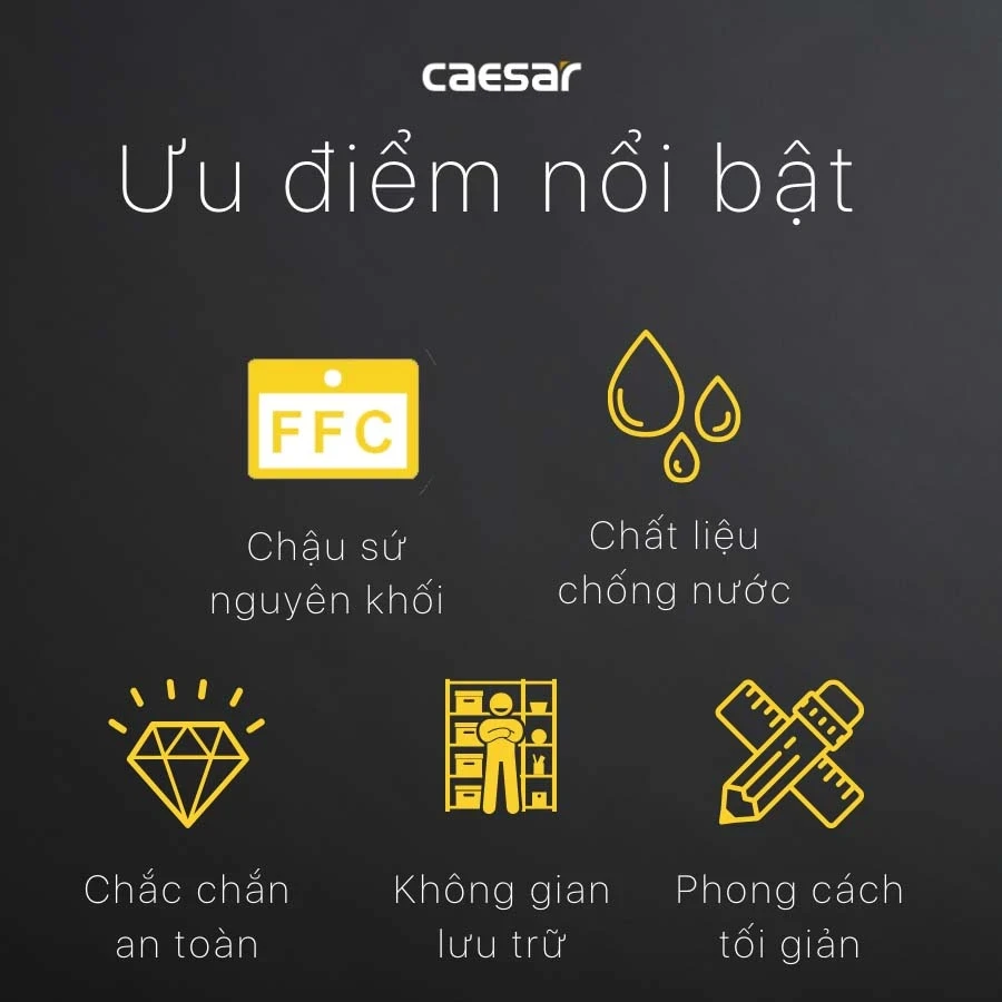 Ảnh Bộ tủ chậu Caesar LF5026 + EH15026DDRW7V 3