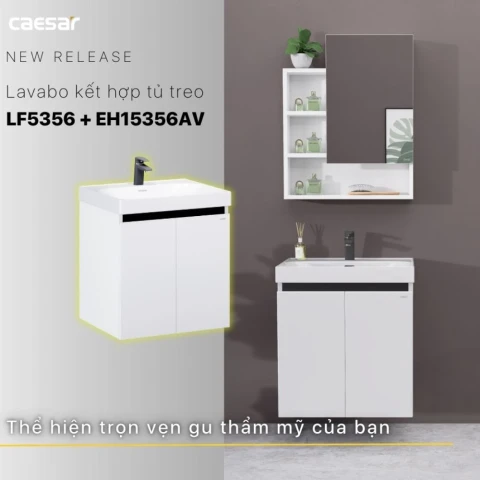 Ảnh Bộ tủ chậu Caesar LF5356 + EH15356AV 4