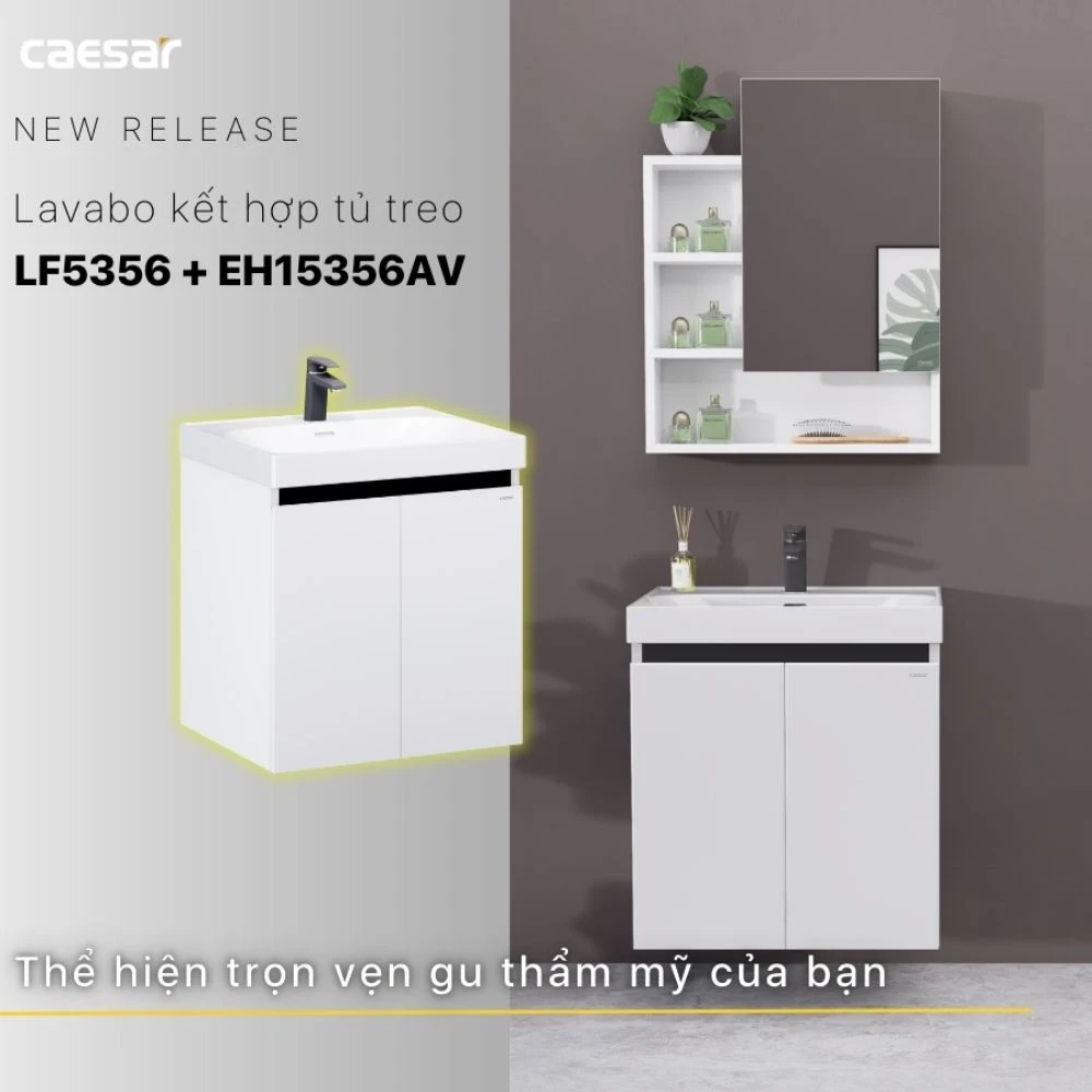 Ảnh Bộ tủ chậu Caesar LF5356 + EH15356AV 4