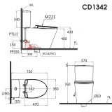 Bồn cầu 2 khối Caesar CD1342 2