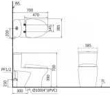 Bồn cầu thông minh Caesar C1394F + TAF060 2