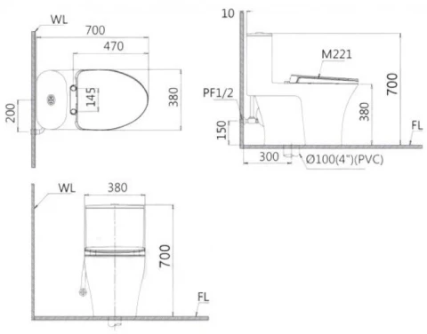 Ảnh Bồn cầu thông minh Caesar C1395F + TAF060 2