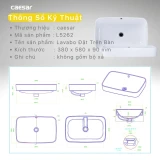 Chậu rửa dương bàn Caesar L5262 2