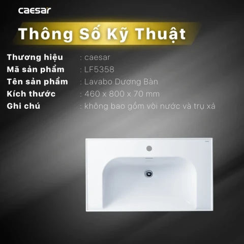 Ảnh Chậu rửa dương bàn Caesar LF5358 2