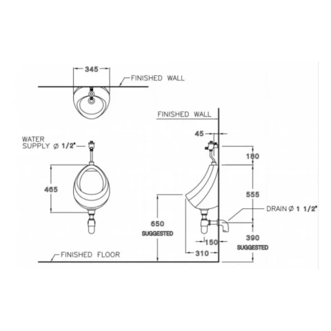 Ảnh Bồn tiểu nam COTTO C307 2