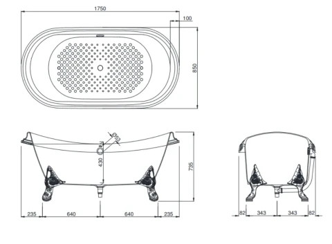 Ảnh Bồn tắm đặt sàn TOTO FBY1756PTNE 2