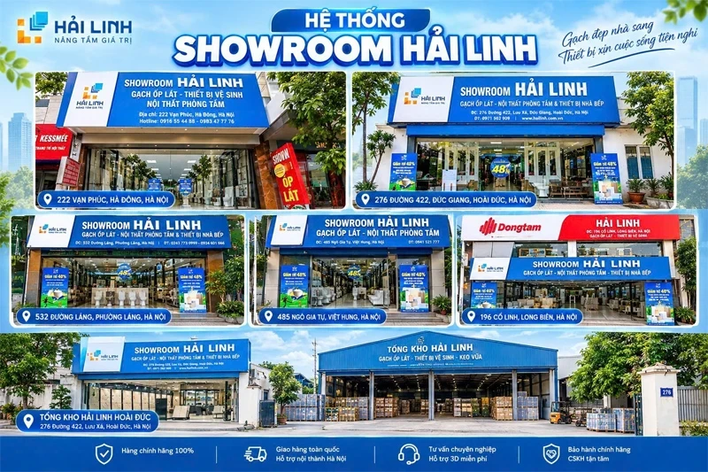 Hệ thống 5 showroom Hải Linh tại Hà Nội