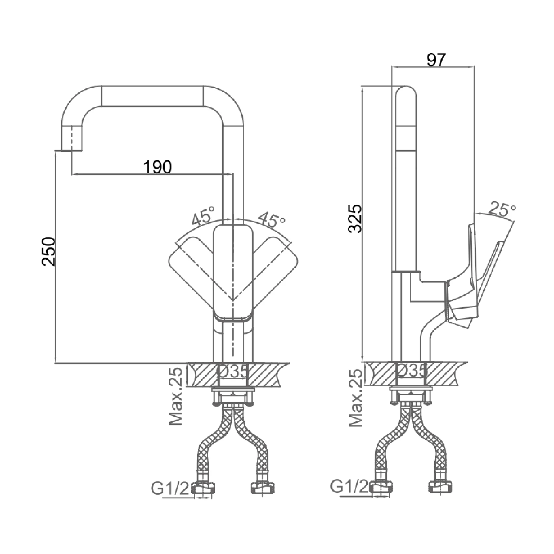 Ảnh Vòi rửa bát nóng lạnh D&K DK1432481 2