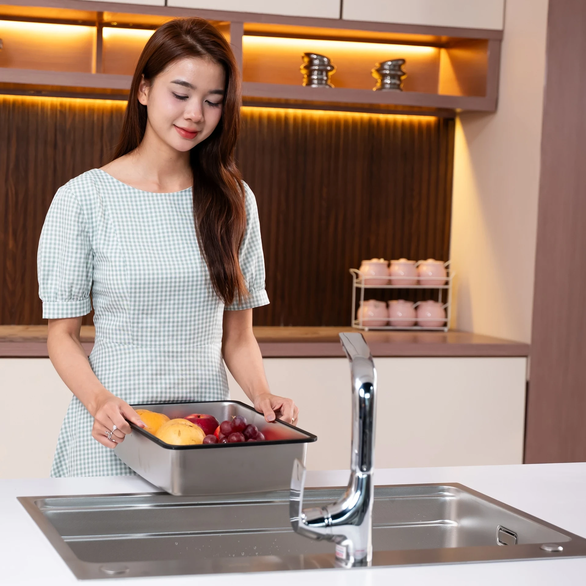 Ảnh Chậu rửa bát 1 hố D&K KS77495T 2