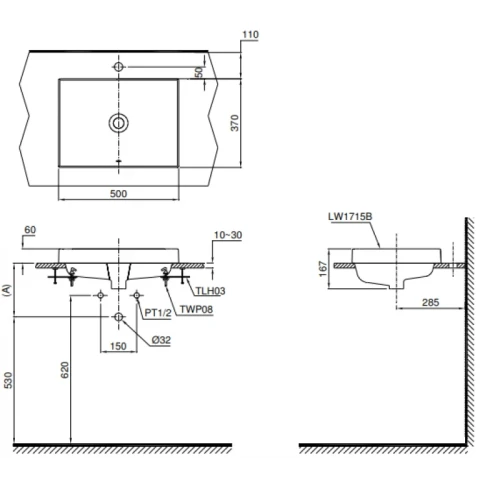 Ảnh Chậu rửa đặt bàn TOTO L1715 2