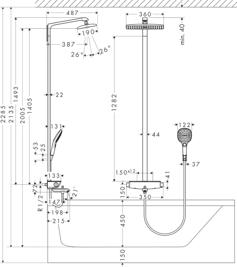 Ảnh Sen tắm cây Hansgrohe 27113400 2